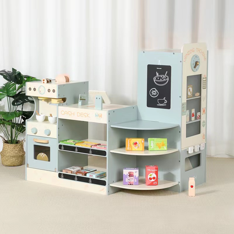 Kids Toys In Store - Kids Wooden Grocery Store Play Set