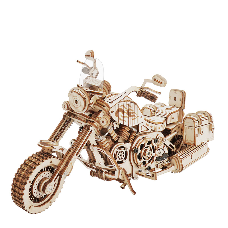 Wooden Blocks Stacking - Robotime Motorcycle Puzzle 3D Wooden DIY