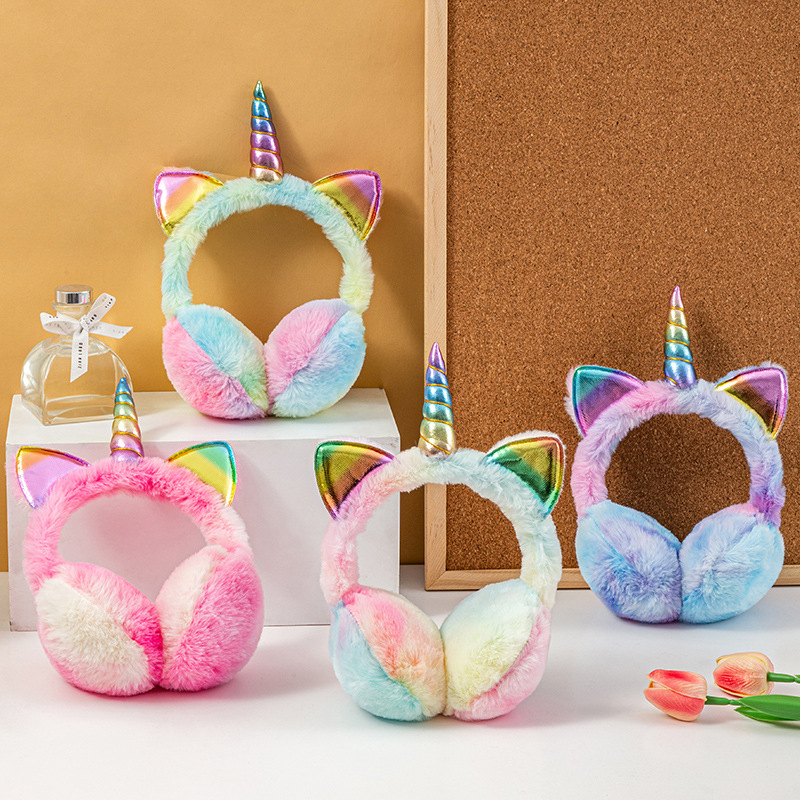 Unicorn Stuffed Toy - Colorful Unicorn Soft Plush Fluffy Earflap