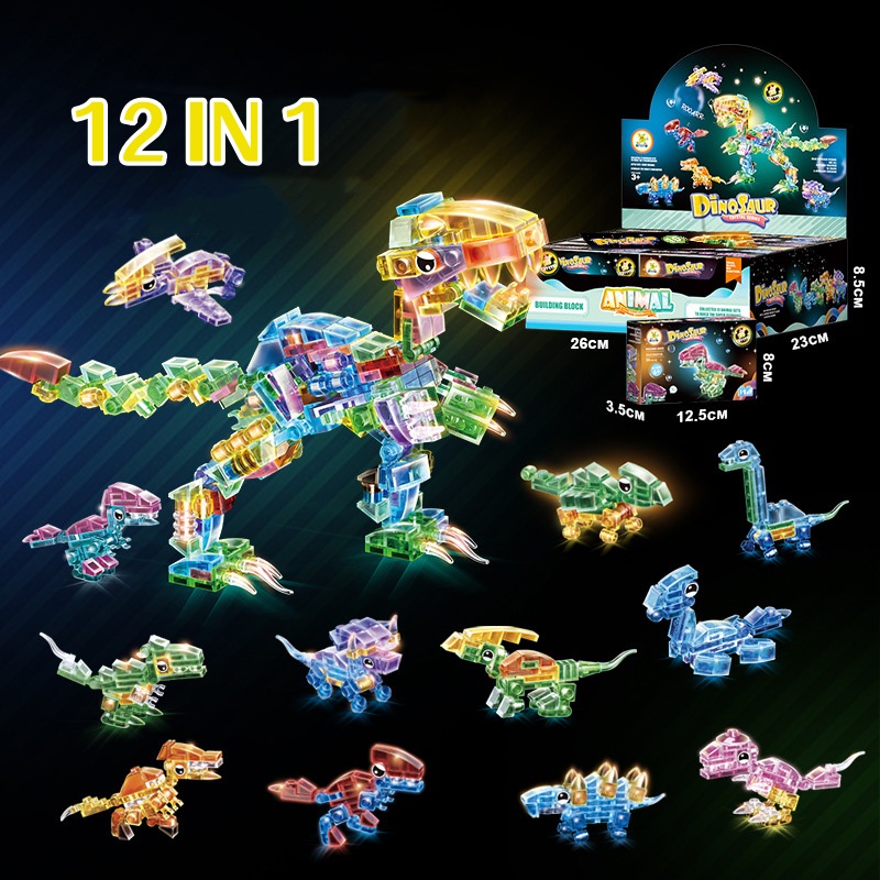 Dinosaur Figurine Set - Dinosaur Building Sets for Kids,12 in