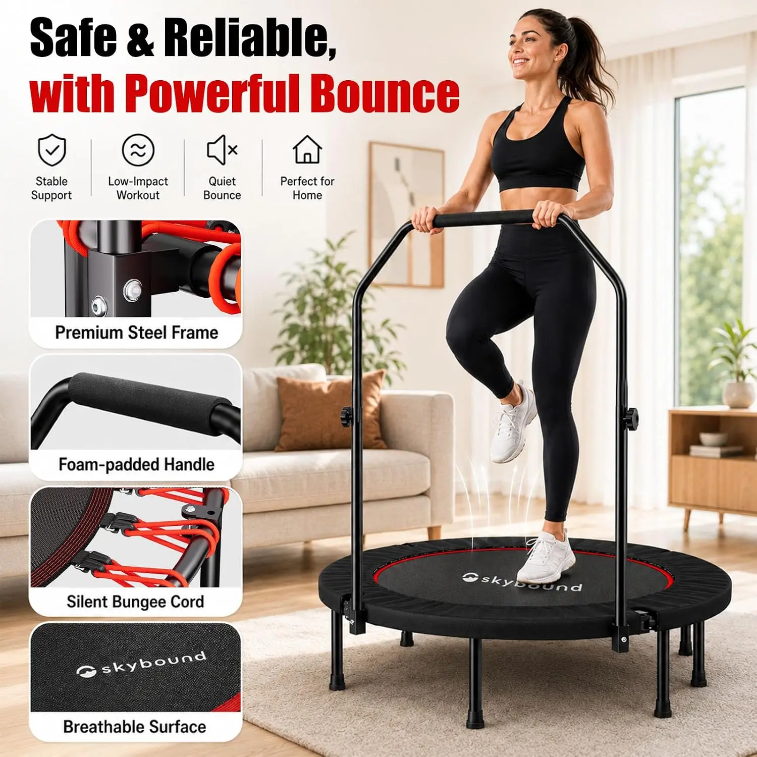 Rebounder Trampoline for Adult - Trampoline Mini Indoor ulasan dan harga