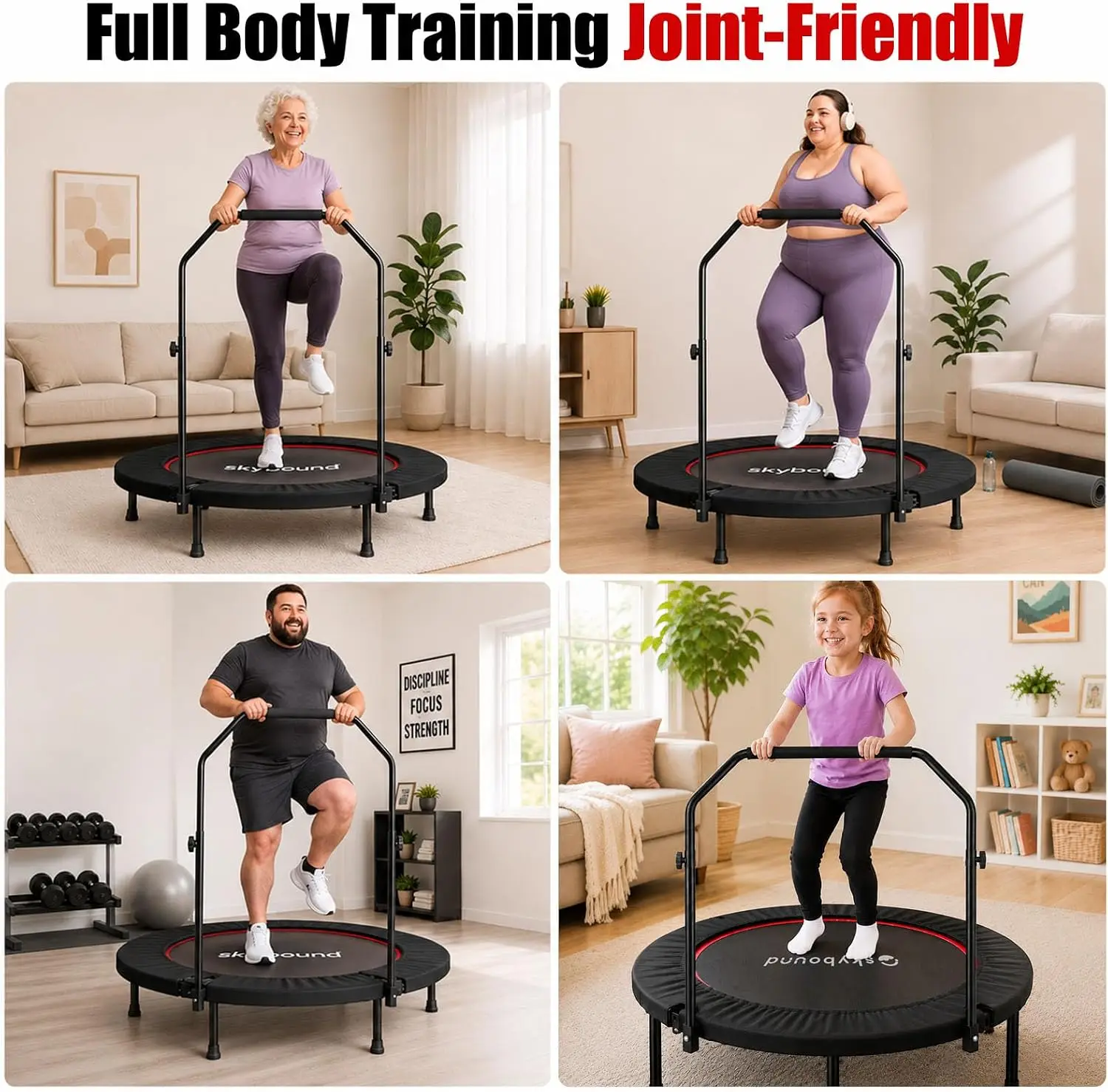 Rebounder Trampoline for Adult - Trampoline Mini Indoor ulasan dan harga