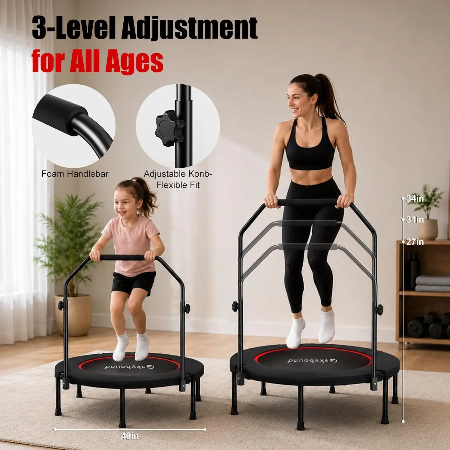 Rebounder Trampoline for Adult - Trampoline Mini Indoor ulasan dan harga