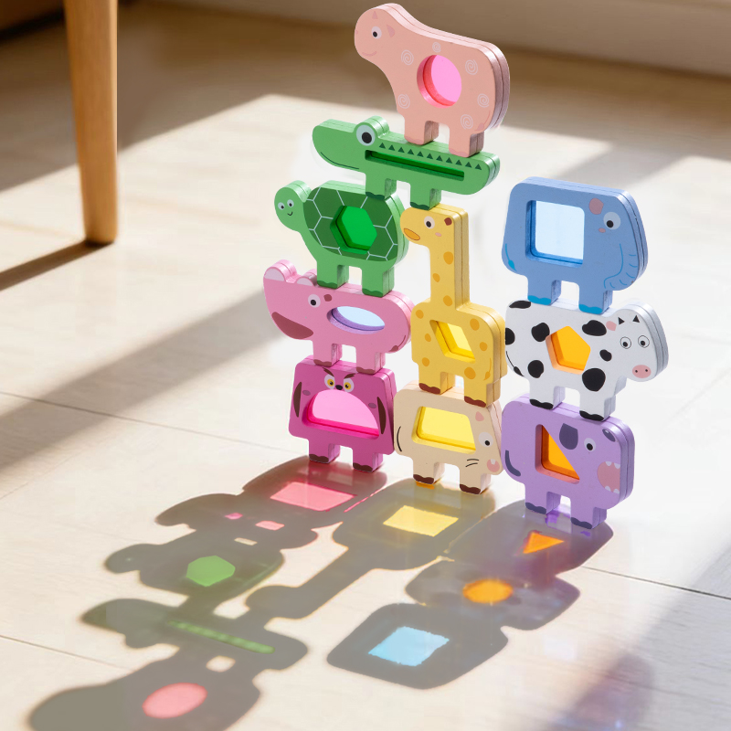 Wooden Animal Acrylic Stacking - Wooden Blocks Stacking ulasan dan harga