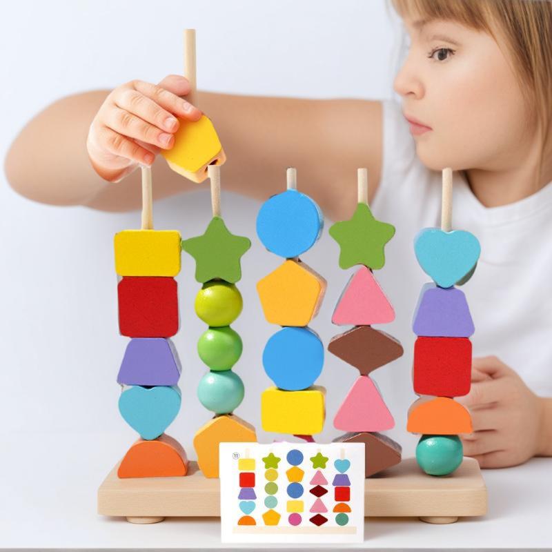 Early Learning Montessori Toys - Wooden Blocks Stacking ulasan dan harga