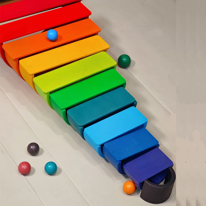 Wooden Rainbow Block Colorful  - Wooden Blocks Stacking ulasan dan harga