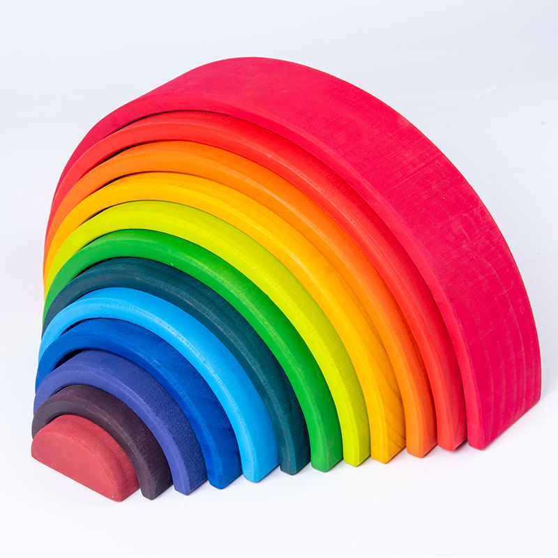 Wooden Rainbow Block Colorful  - Wooden Blocks Stacking ulasan dan harga