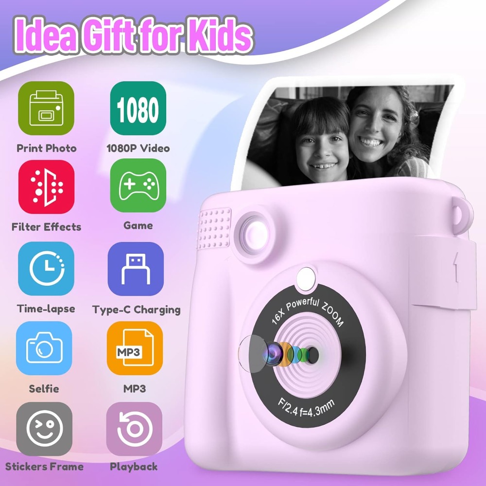 Instant Print Camera for Kids, - Kids Toys Videos ulasan dan harga