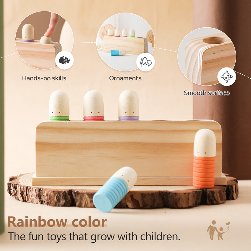 Montessori Toys Baby Wooden Bo - Wooden Blocks Stacking ulasan dan harga