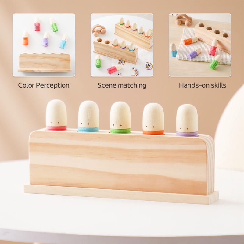Montessori Toys Baby Wooden Bo - Wooden Blocks Stacking ulasan dan harga