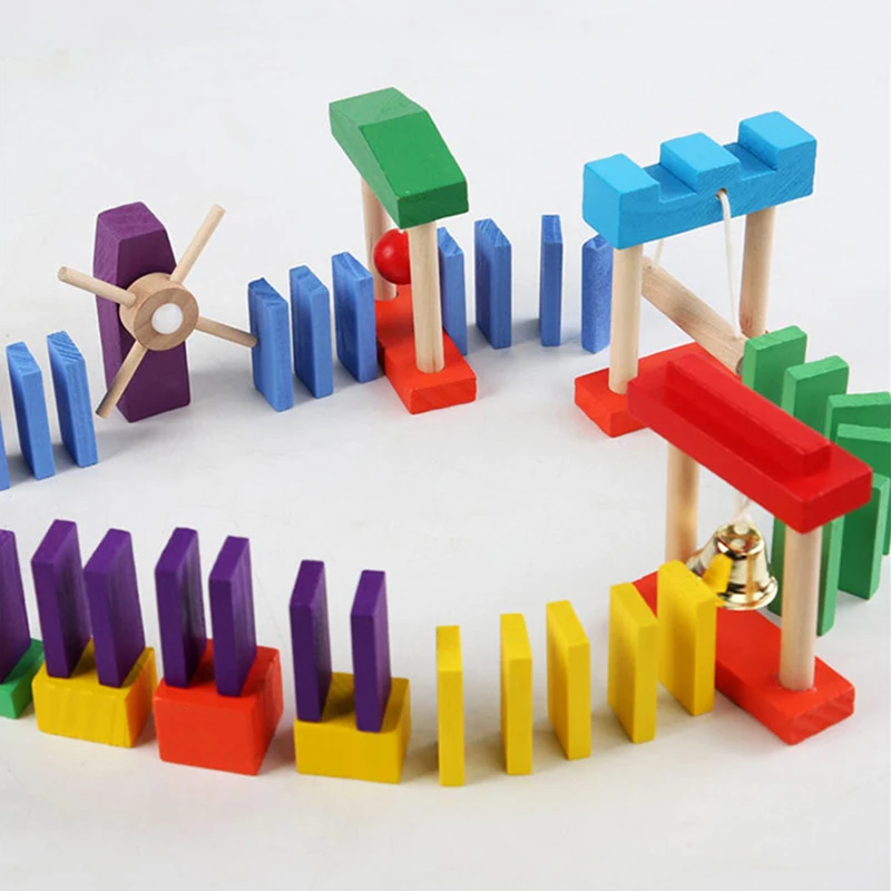 Montessori Wooden Rainbow Domi - Wooden Blocks Stacking ulasan dan harga