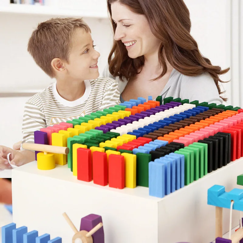 Montessori Wooden Rainbow Domi - Wooden Blocks Stacking ulasan dan harga