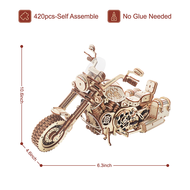 Robotime Motorcycle Puzzle 3D  - Wooden Blocks Stacking ulasan dan harga