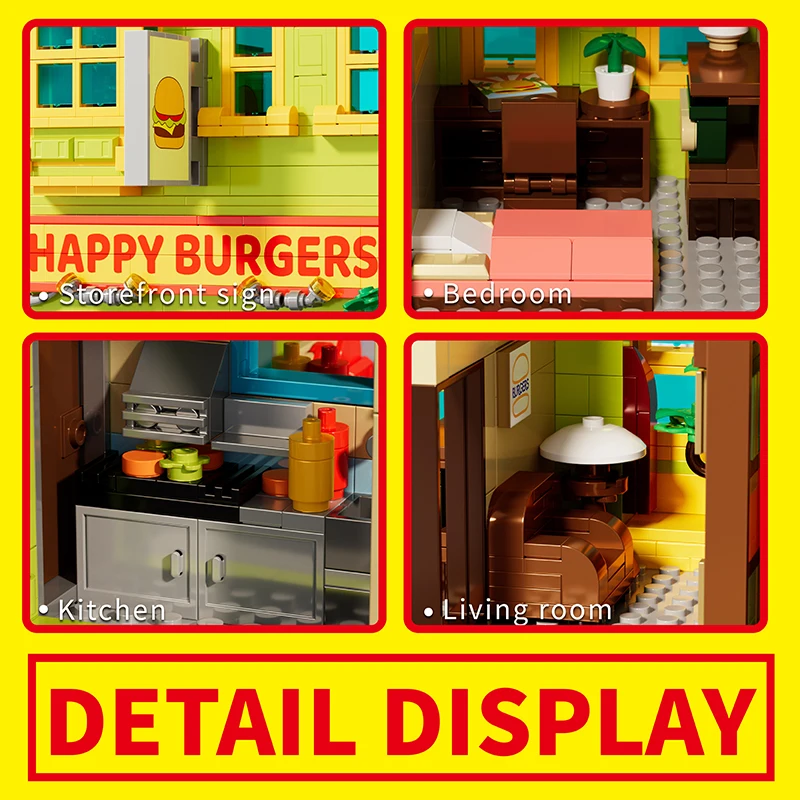1222PCS Restaurant Buildings B - Kids Toys In Store ulasan dan harga