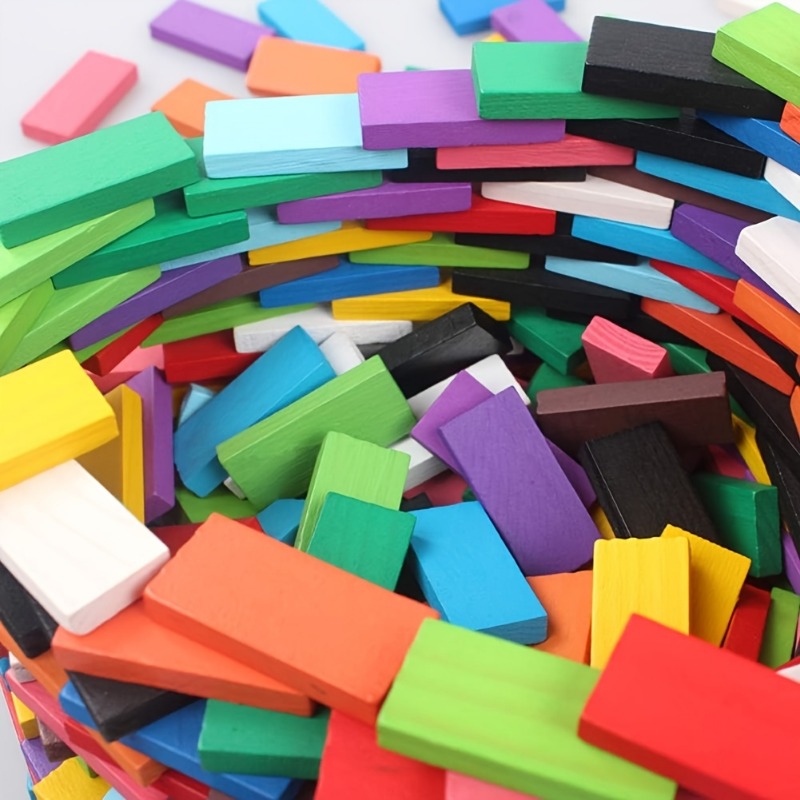 120pcs Domino Set - Multicolor - Wooden Blocks Stacking ulasan dan harga