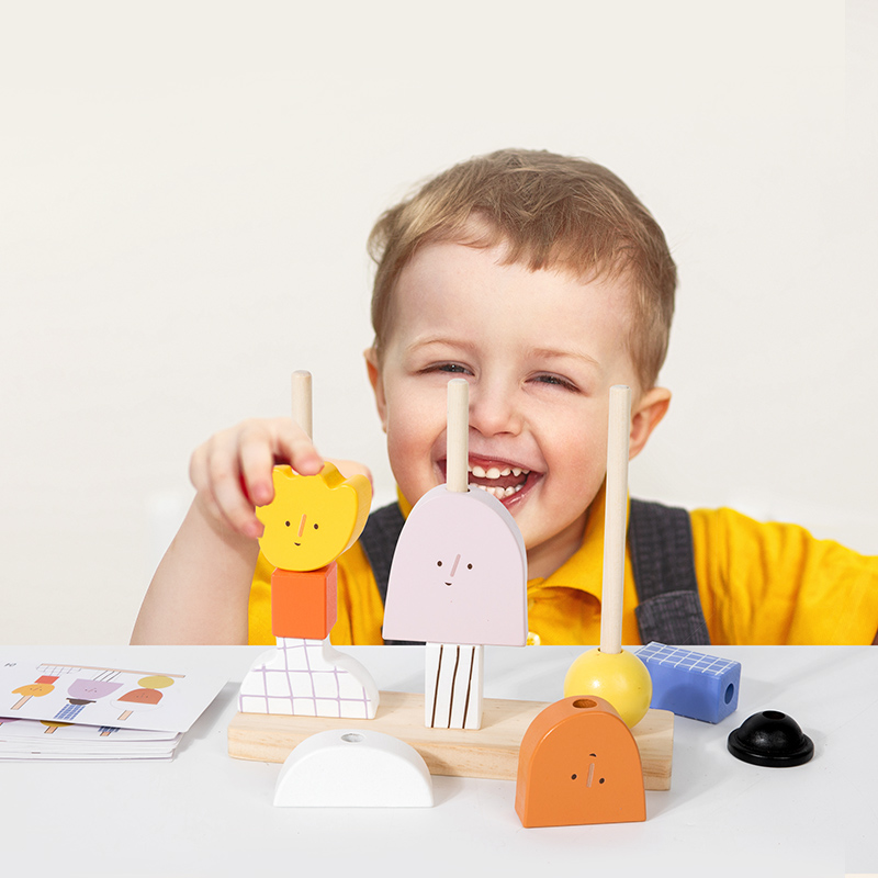 Montessori 3D Wooden Creative  - Wooden Blocks Stacking ulasan dan harga