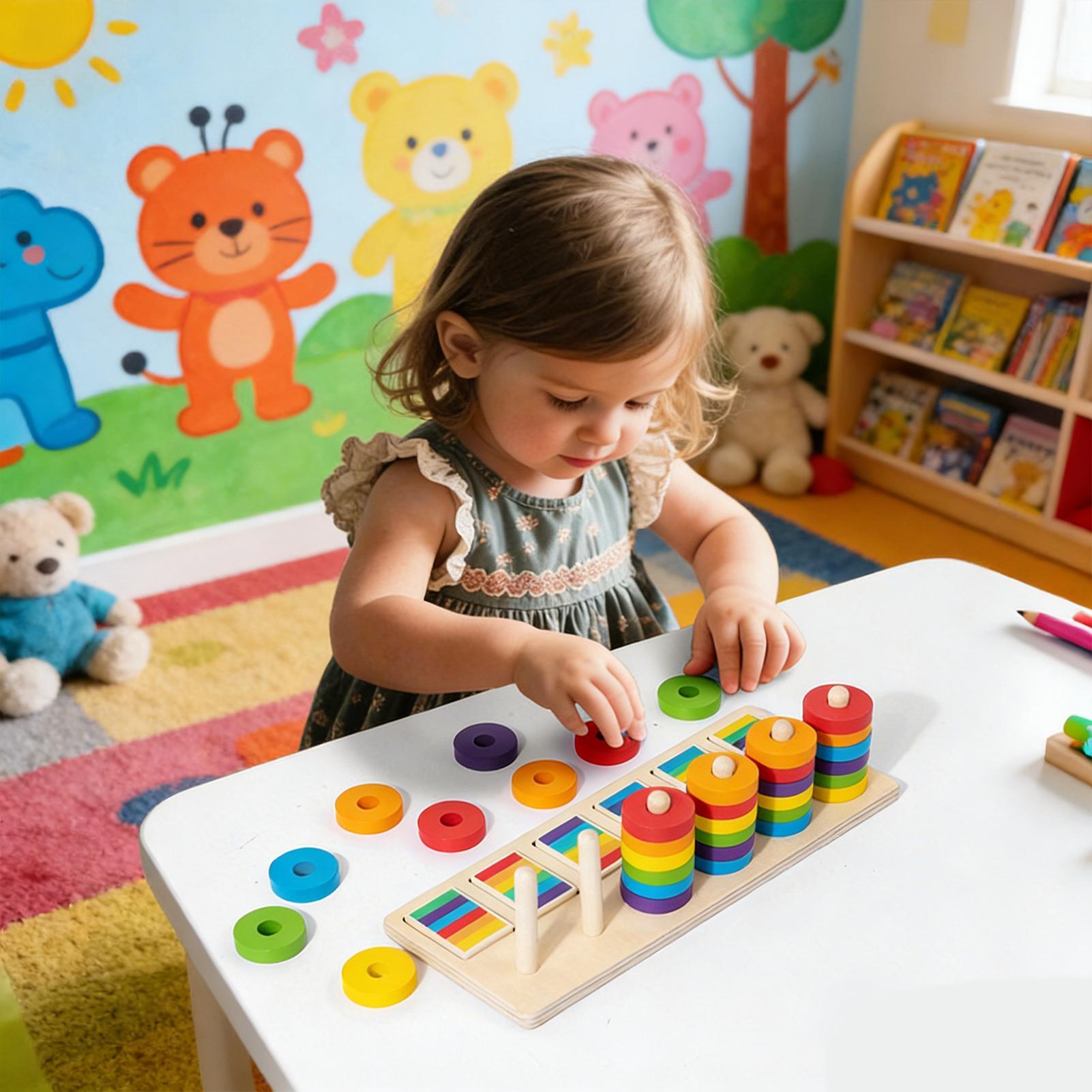 Wooden Stacking Toys Education - Wooden Blocks Stacking ulasan dan harga