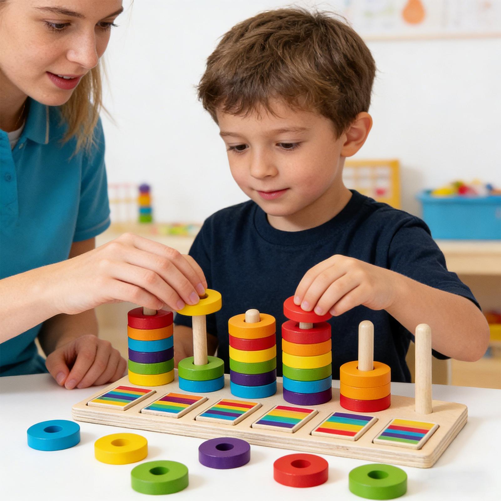 Wooden Stacking Toys Education - Wooden Blocks Stacking ulasan dan harga