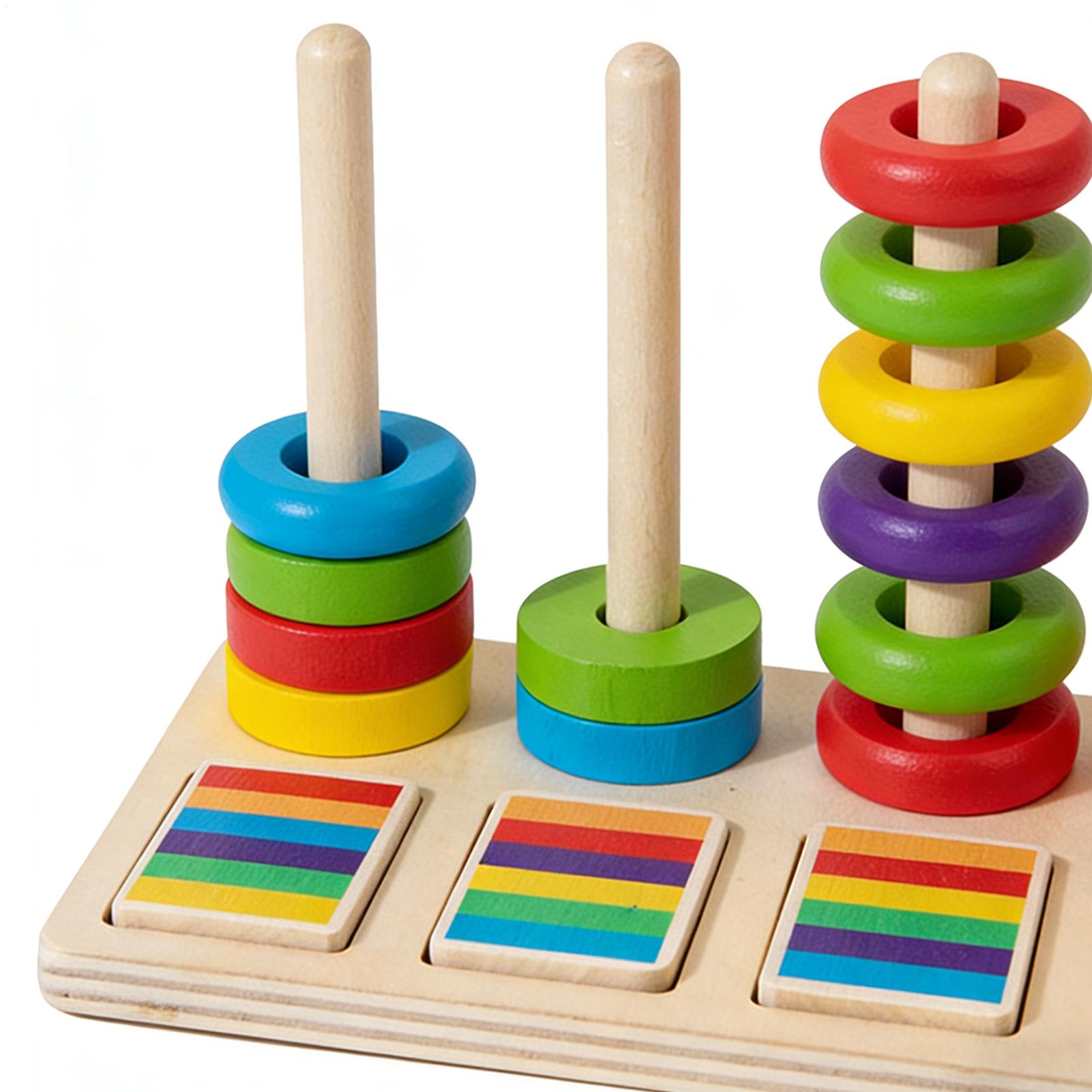 Wooden Stacking Toys Education - Wooden Blocks Stacking ulasan dan harga
