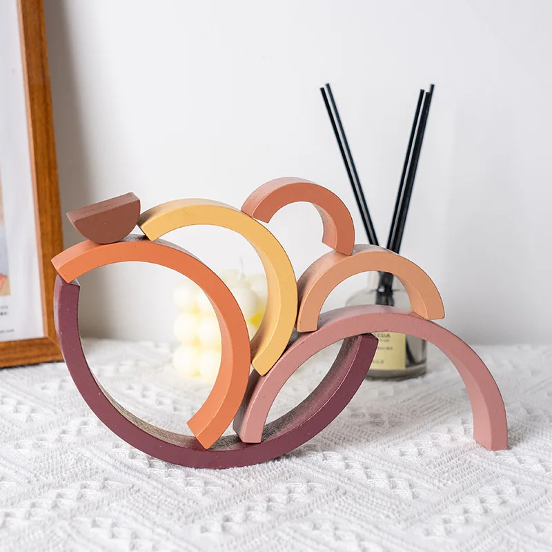 Arch Bridge Rainbow Wooden Bui - Wooden Blocks Stacking ulasan dan harga