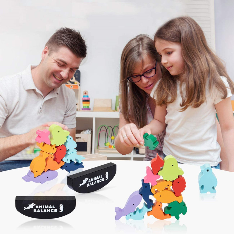 New Children Montessori Wooden - Wooden Blocks Stacking ulasan dan harga