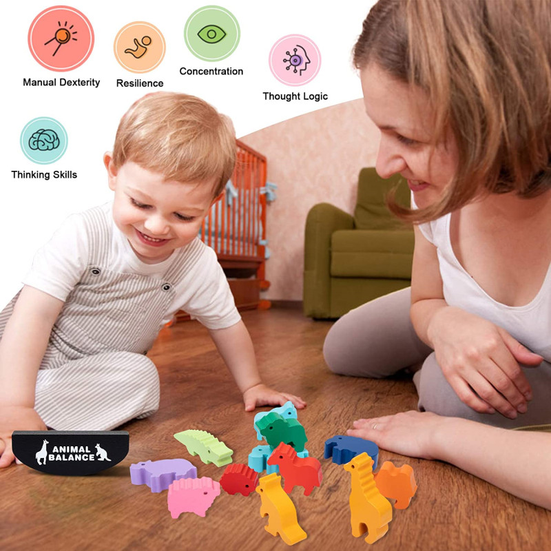 New Children Montessori Wooden - Wooden Blocks Stacking ulasan dan harga