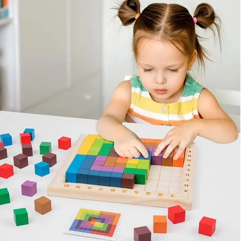 Montessori Color Counting Buil - Wooden Blocks Stacking ulasan dan harga
