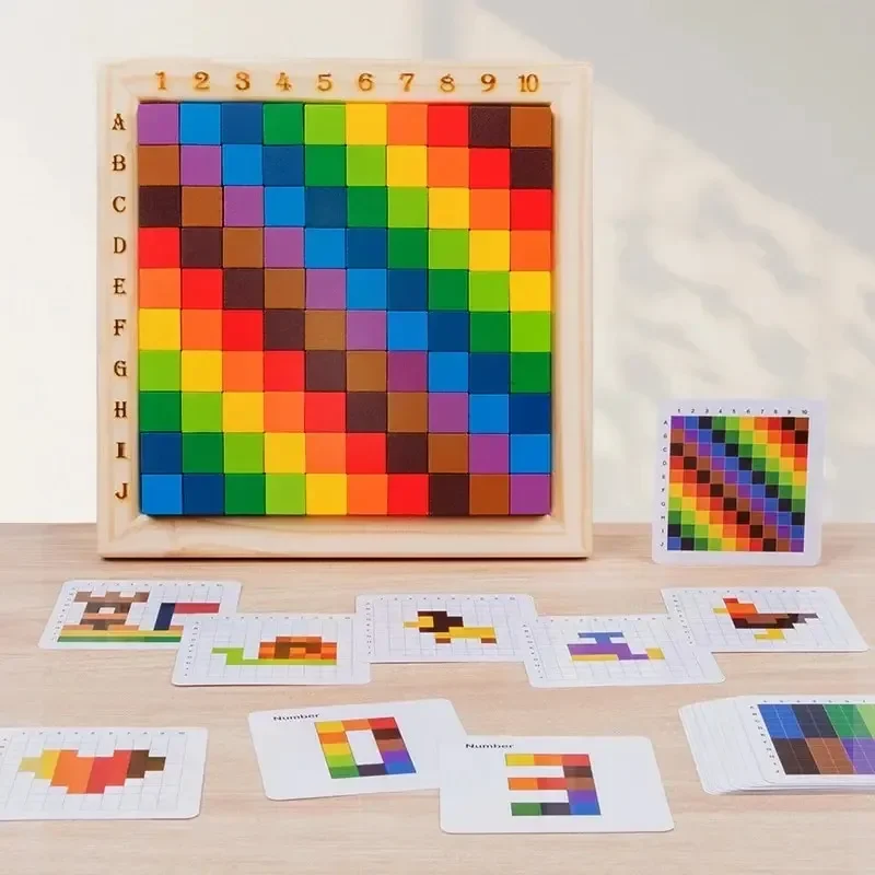 Montessori Color Counting Buil - Wooden Blocks Stacking ulasan dan harga