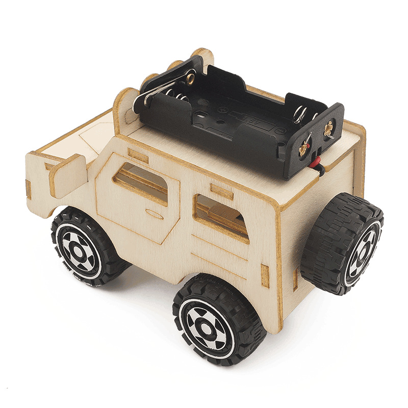 DIY Wooden Car Model Science T - Kids Toys Electric Car ulasan dan harga