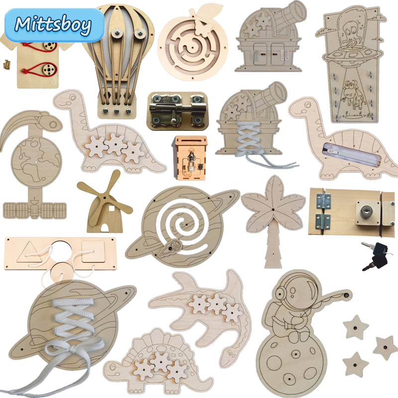 Montessori Busy Board Accessor - Kids Toys Videos ulasan dan harga