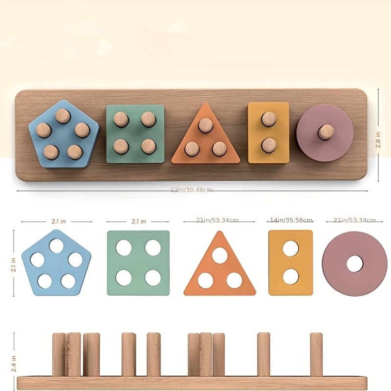 Montessori Toys For 18+ Months - Wooden Blocks Stacking ulasan dan harga