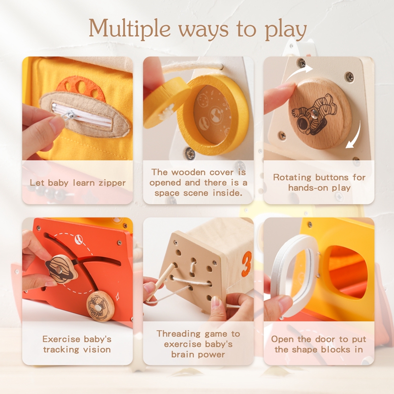 Kids Wooden Montessori Toys Th - Wooden Blocks Stacking ulasan dan harga