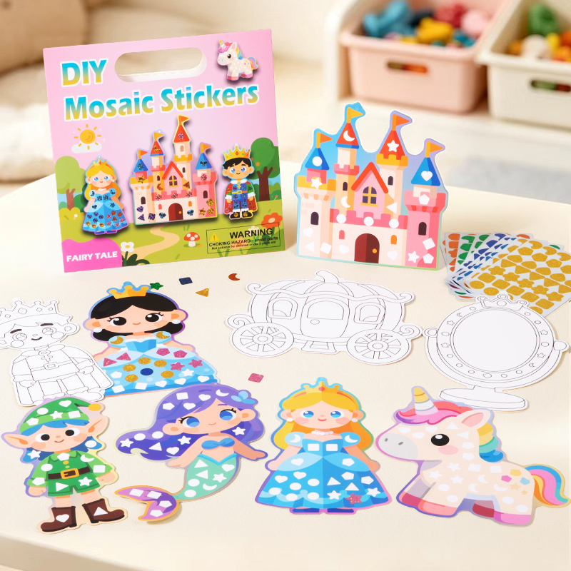 2-in-1 DIY Mosaic Sticker & Co - Dinosaur Figurine Set ulasan dan harga