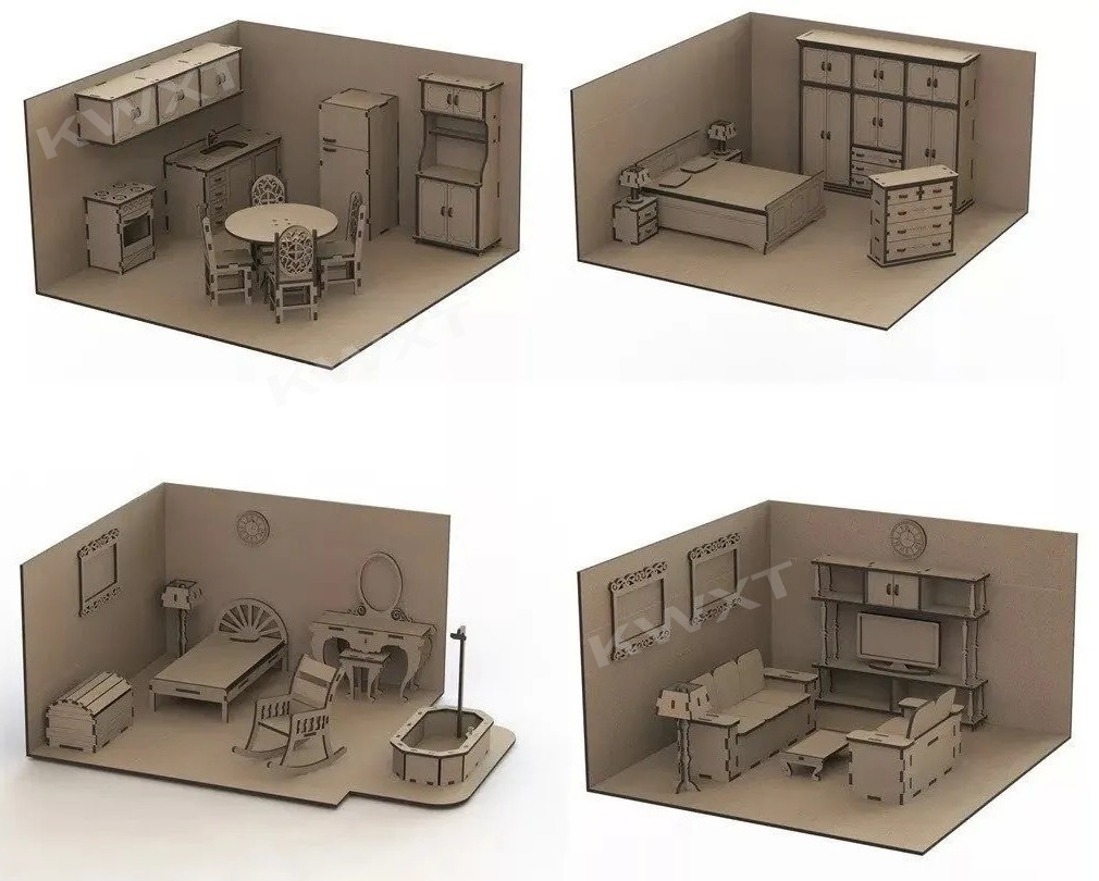10 kid Doll House Funiture Puz - Kids Toys Vector ulasan dan harga